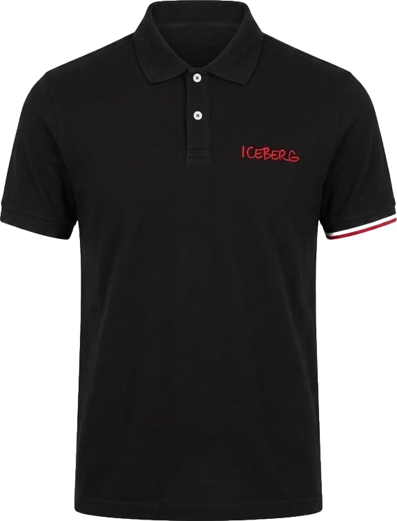 Iceberg Black Cotton Men Polo Shirt