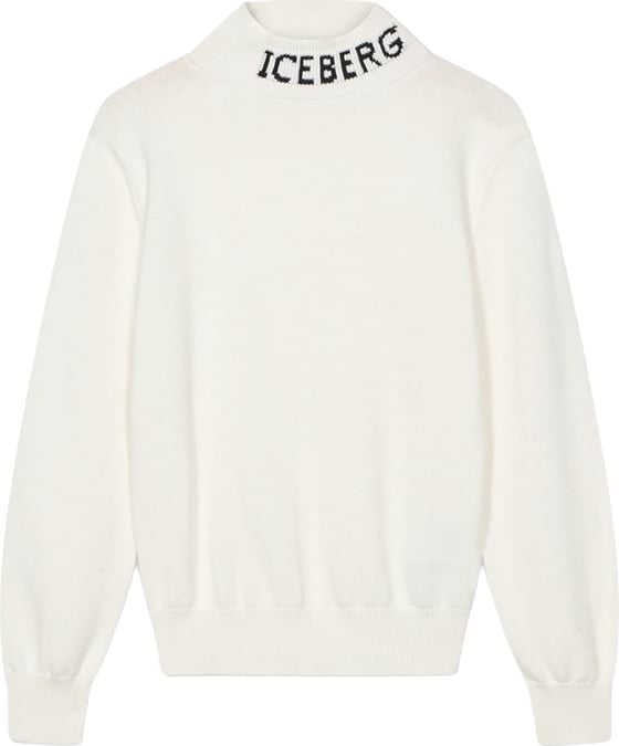 Boys' turtleneck sweater with optical white logo