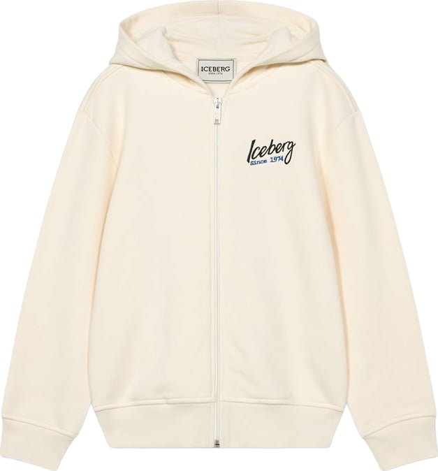 Boys' cream hoodie with Iceberg logo