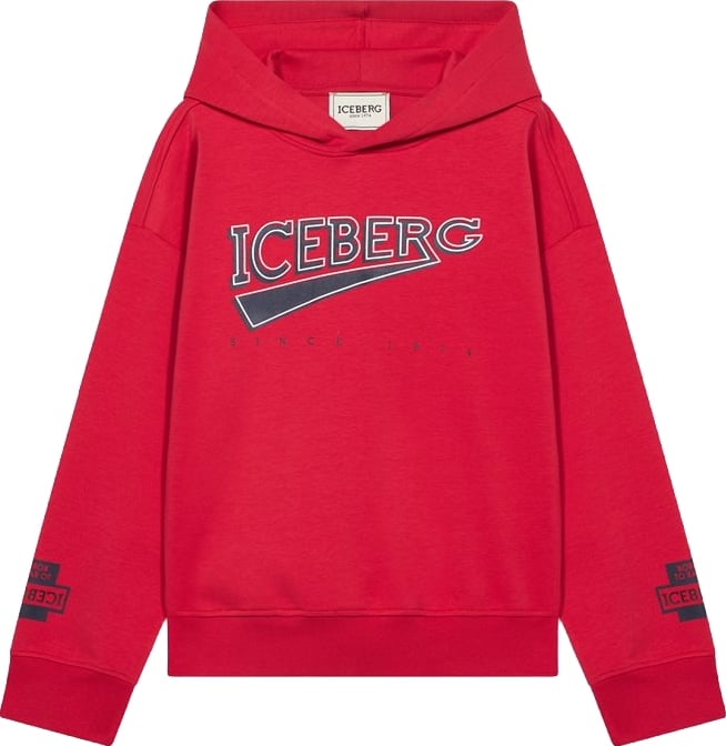 Boys' red hoodie with racing graphics