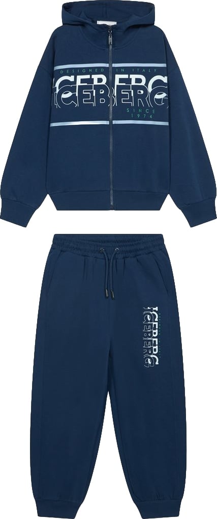 Boys' navy blue tracksuit with sweatshirt and trousers