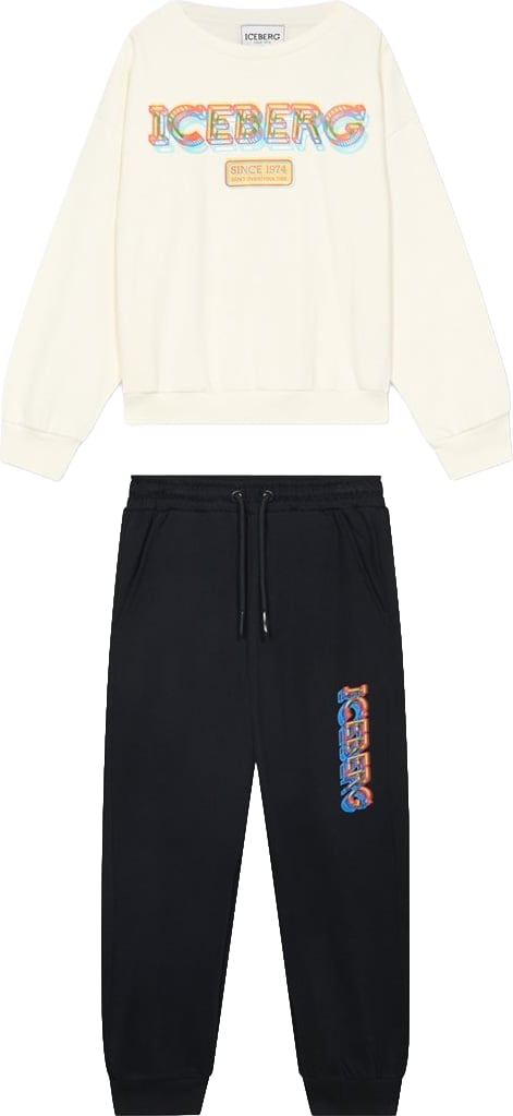 Boys' cream and black tracksuit set