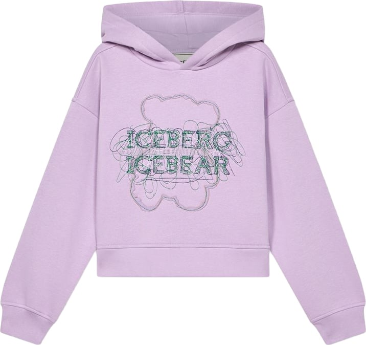 Girls' lilac hoodie with Iceberg logo