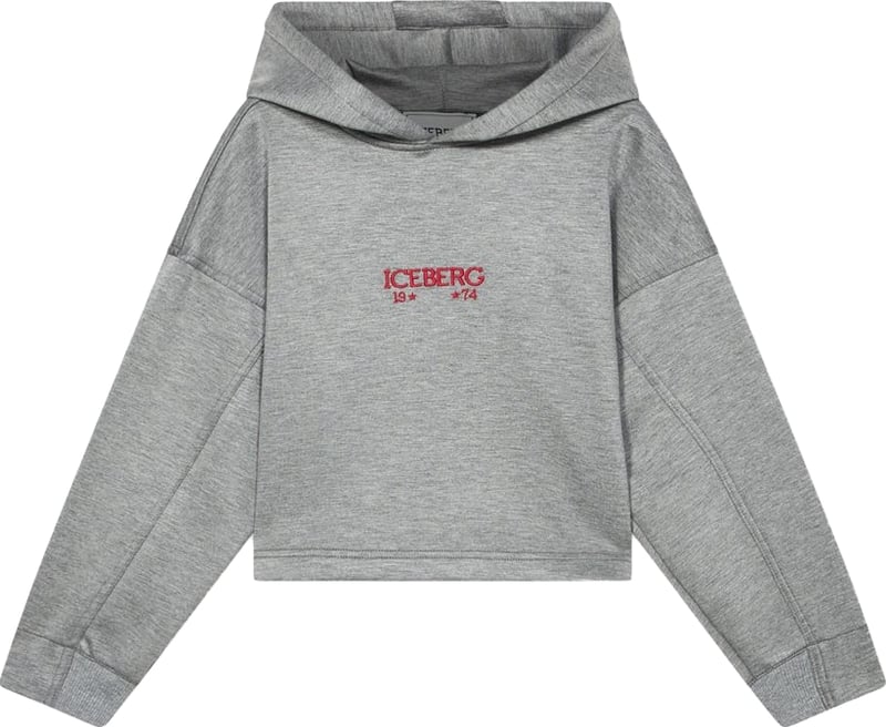 Girls' grey hoodie with Iceberg logo