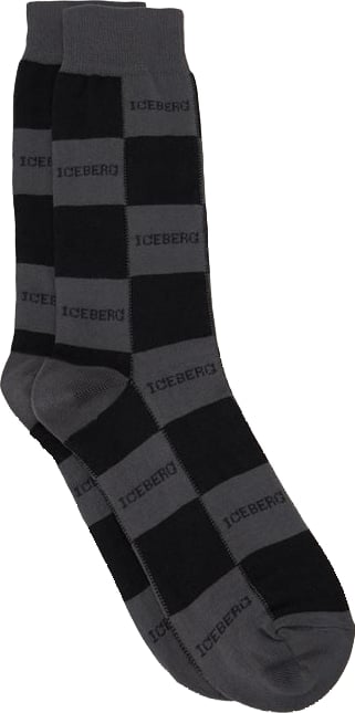 Socks in cotton with jacquard construction and logo detail Black