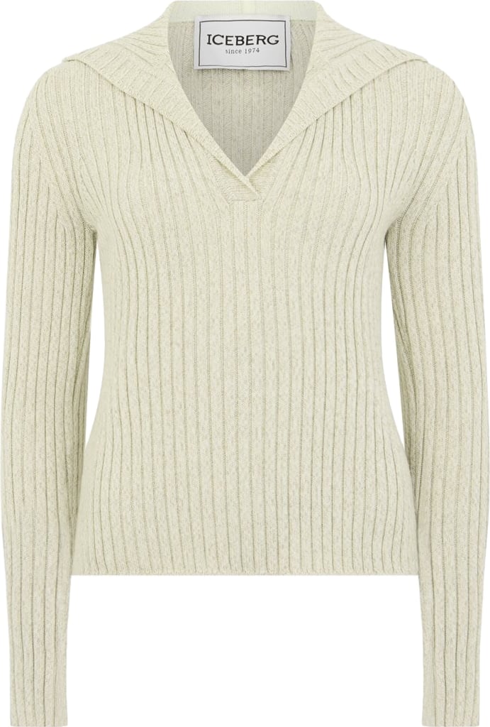 Crew-Neck Sweater in extra-fine merino White latte