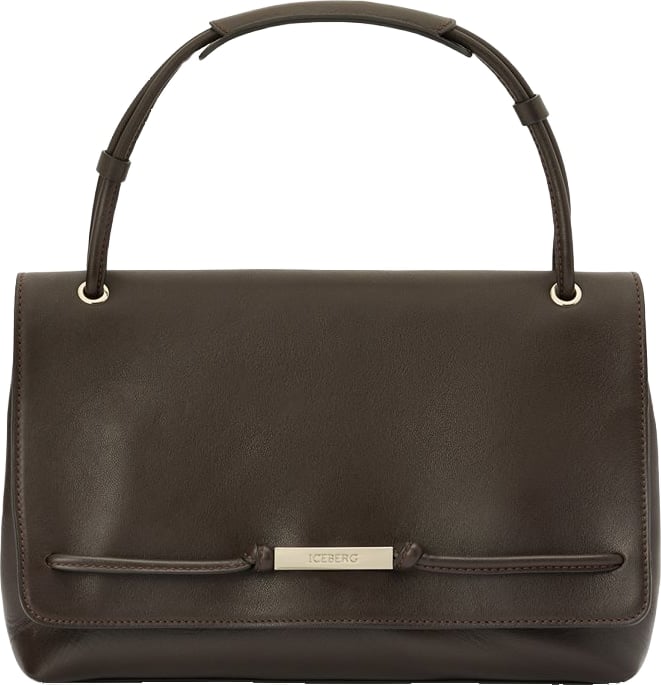 Bag in leather horus with passacorda logato Brown