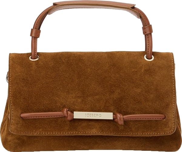 Bag in suede with passacorda logato Burnt Brown
