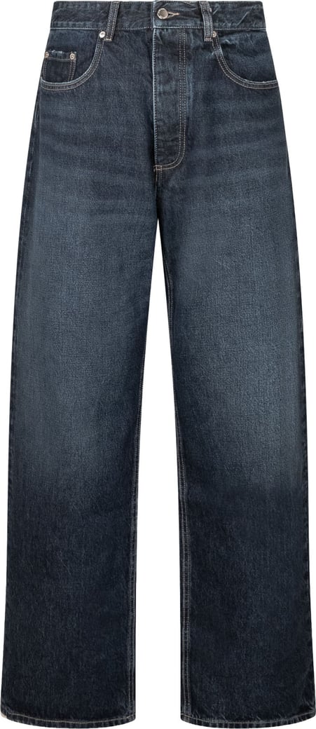 Jeans a Gamba Ampia con Lavaggio Sfumato