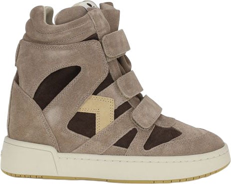 Isabel Marant Beige Calf Leather Bos Taurus High Top Sneakers