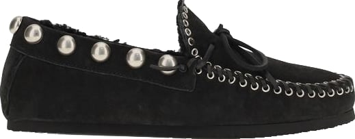 Isabel Marant Black Calf Leather Bos Taurus Slip-On Loafers