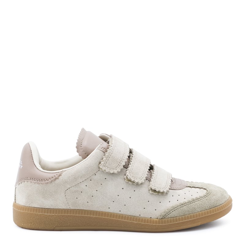 Beige Suede Scalloped Edge Sneakers