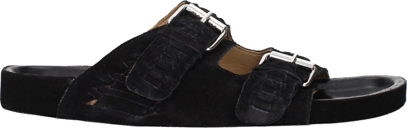 Isabel Marant Black Leather Slippers