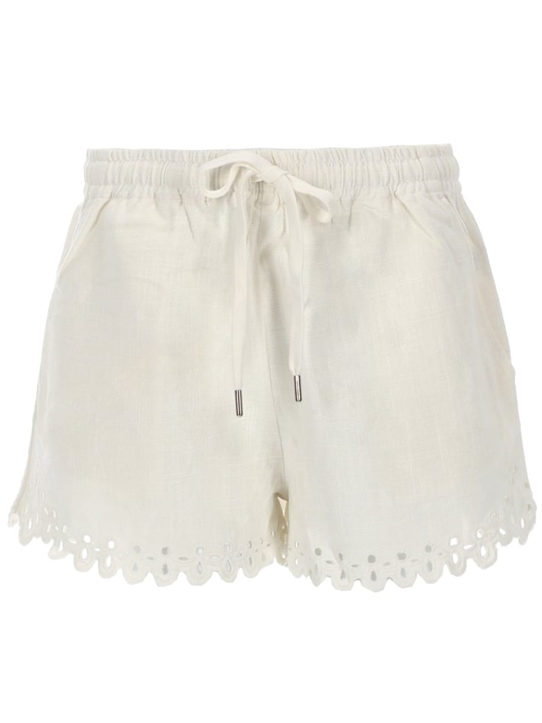 Balyme Scalloped Eyelet Cotton Shorts