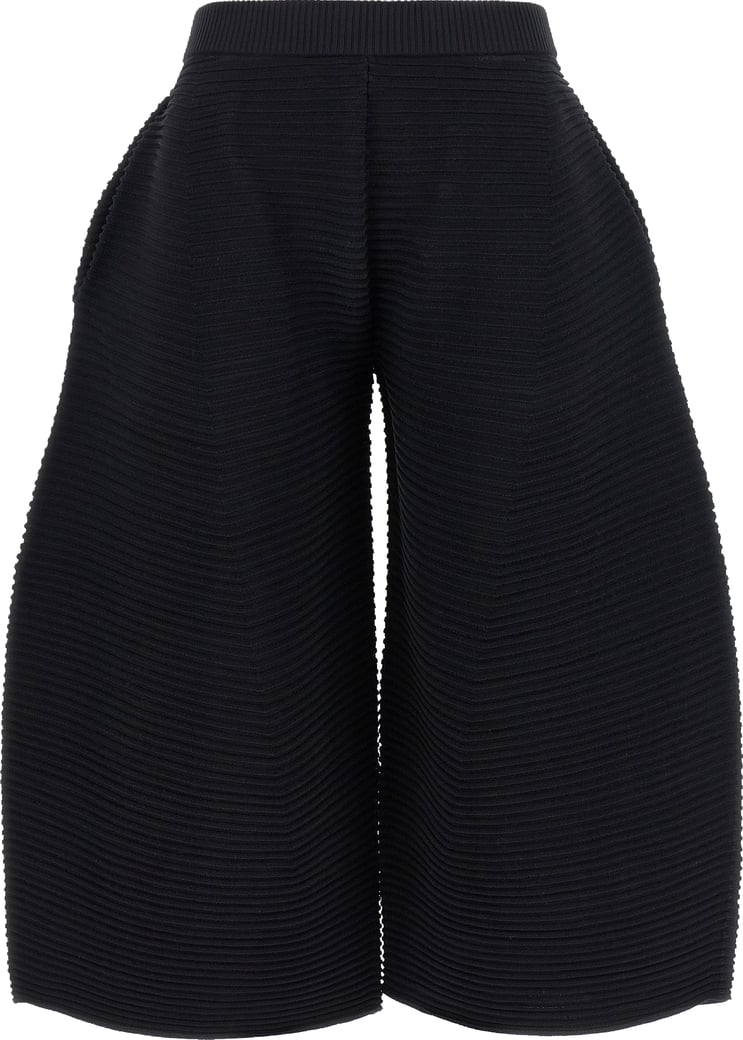 Issey Miyake Black Polyester Cropped Pants