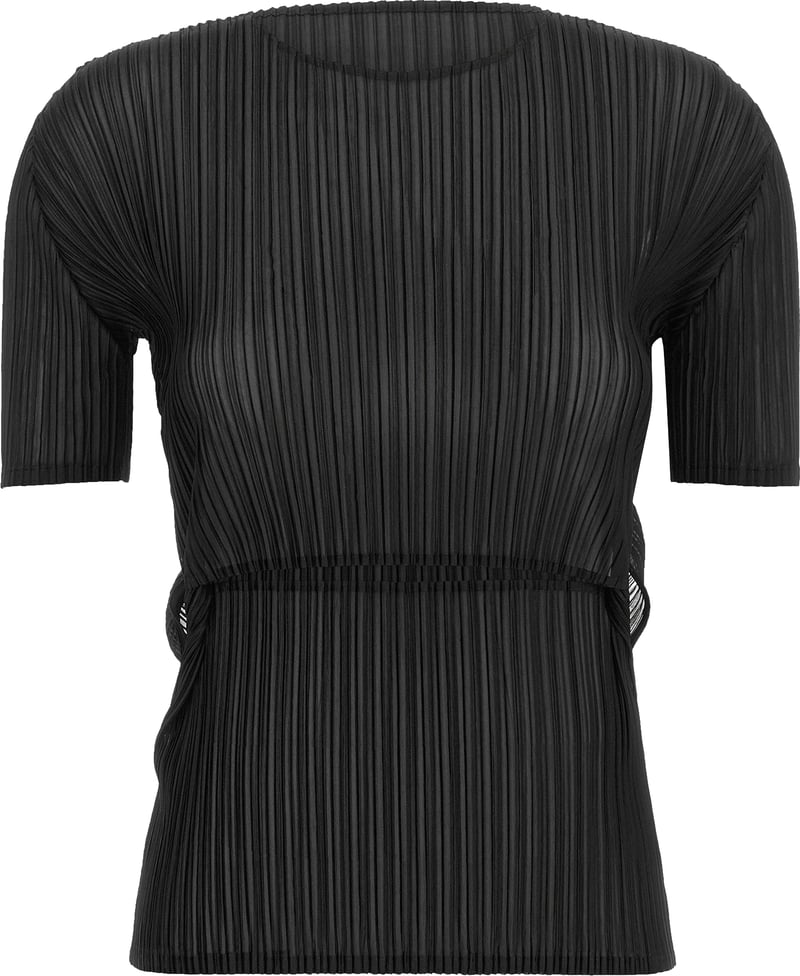 Issey Miyake Sheer Slit Pleats Top