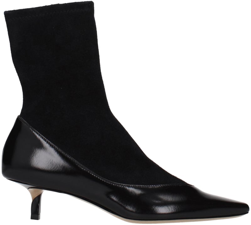 Jacquemus Black Leather Ankle Boots
