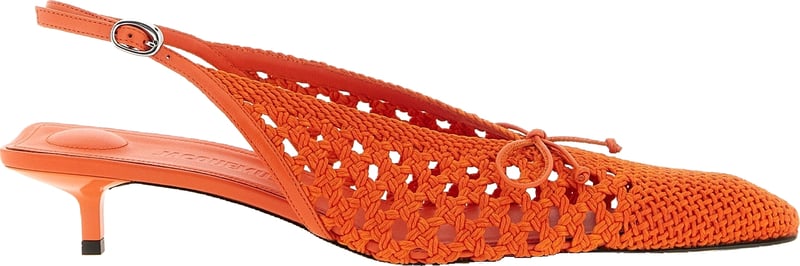 Jacquemus Orange Polyester Mid Heel Pumps