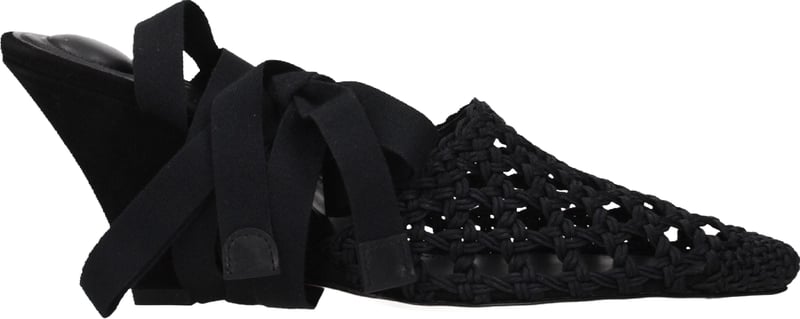 Jacquemus Black Fabric Strap-On Sandals
