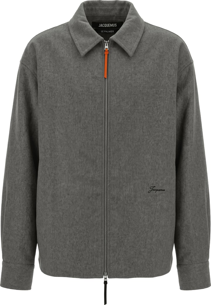 Wool shirt with zipper