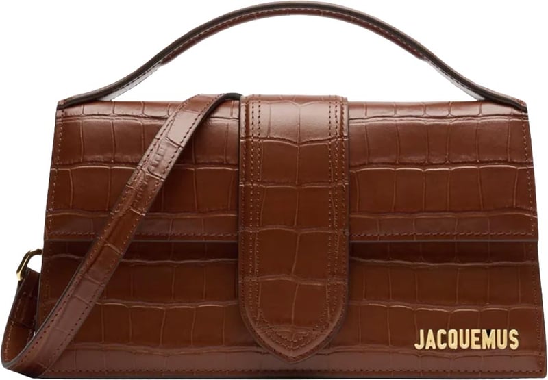 Jacquemus Le Grand Bambino Crocodile Brown