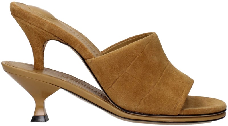 Jacquemus Brown Leather Stiletto Heel Sandals