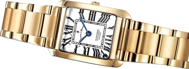 Jacques Du Manoir Horloge JWL04402 Emily Staal met Geelgouden Plating Quartz Swiss Made Vierkant