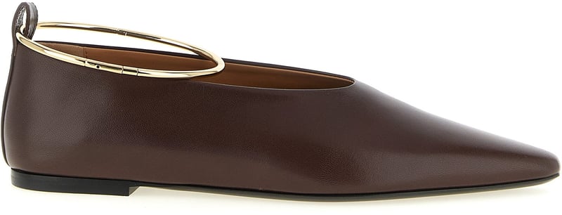 Jil Sander Brown Goatskin Ballet Flats
