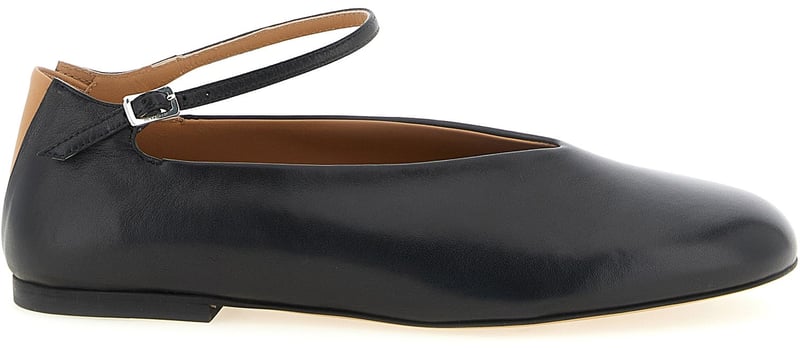 Jil Sander Black Calfskin Ballet Flats