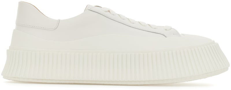 Jil Sander Ivory leather sneakers