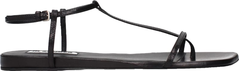 Jil Sander Black Leather Flip-Flop Sandals