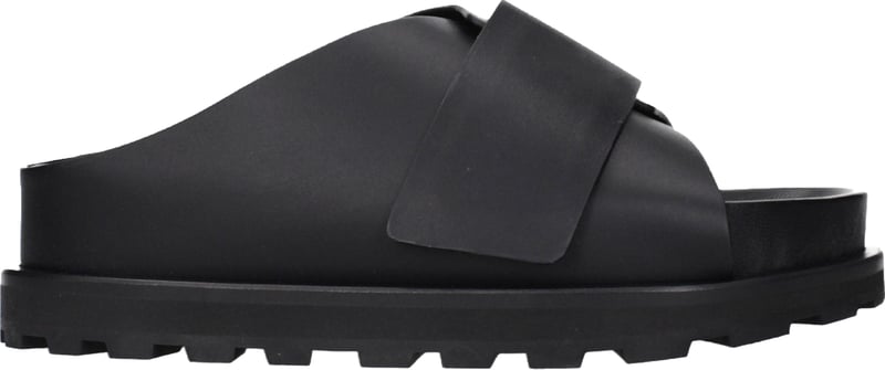 Jil Sander Black Leather Slippers