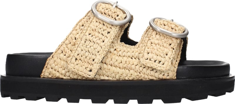 Jil Sander Beige Raffia Slippers