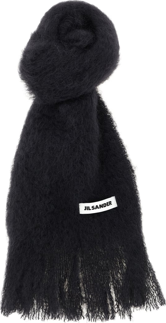 Jil Sander Black Wool Scarf