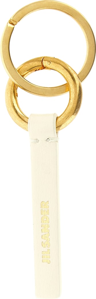 Jil Sander White Calfskin Keychain