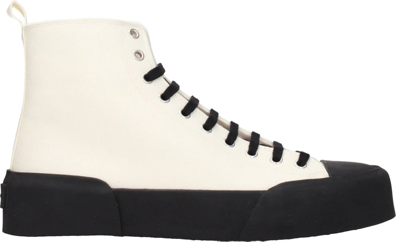 Jil Sander Beige Fabric High Top Sneakers