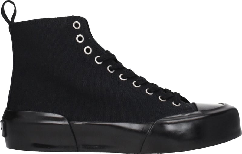 Jil Sander Black Fabric High Top Sneakers