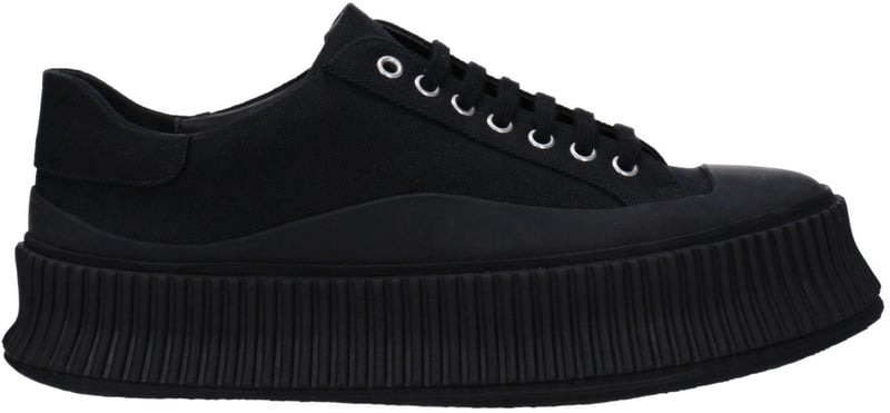 Jil Sander Black Fabric Platform Sneakers