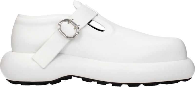 Jil Sander White Leather Mules