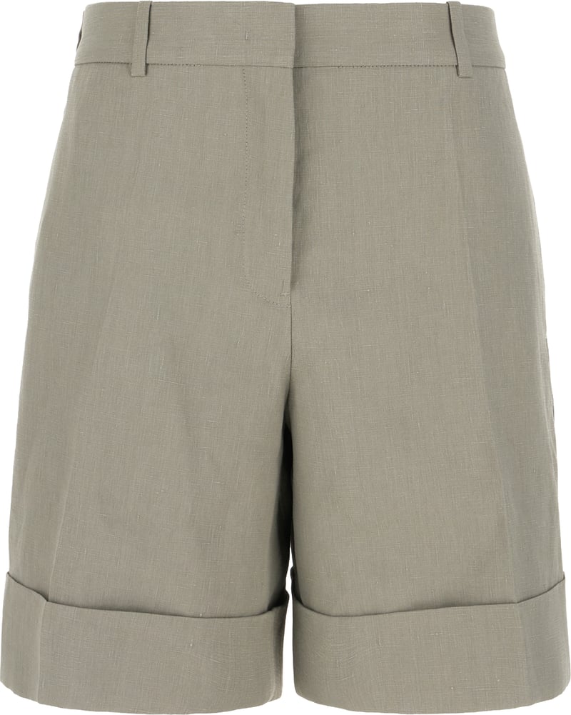 Jil Sander Grey linen bermuda shorts