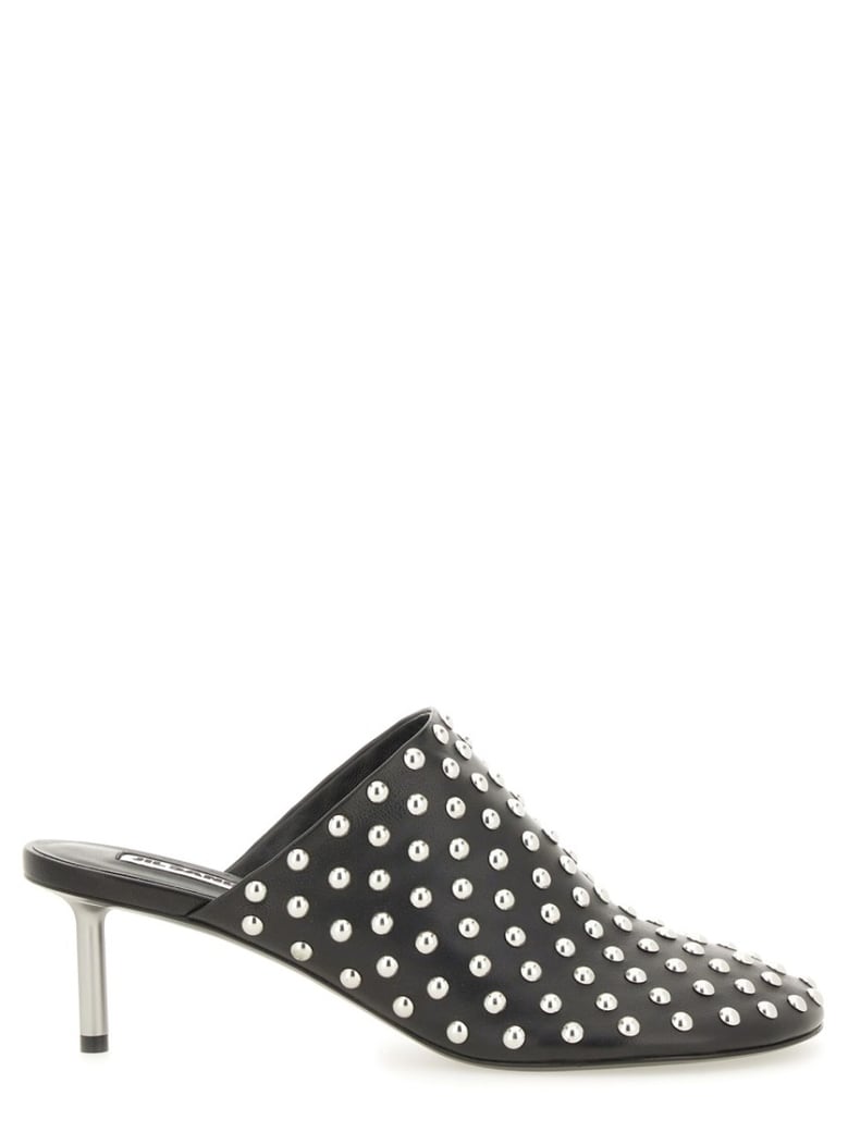 Nappa Leather Mules With Metallic Studs