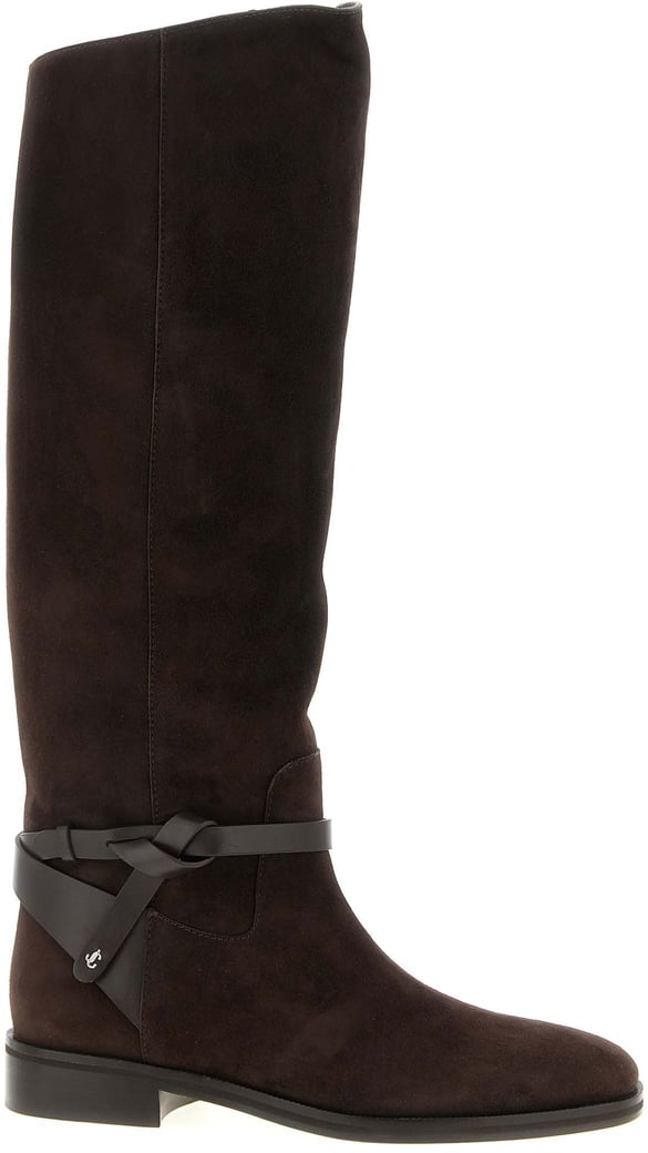 Jimmy Choo Brown Leather Over The Knee