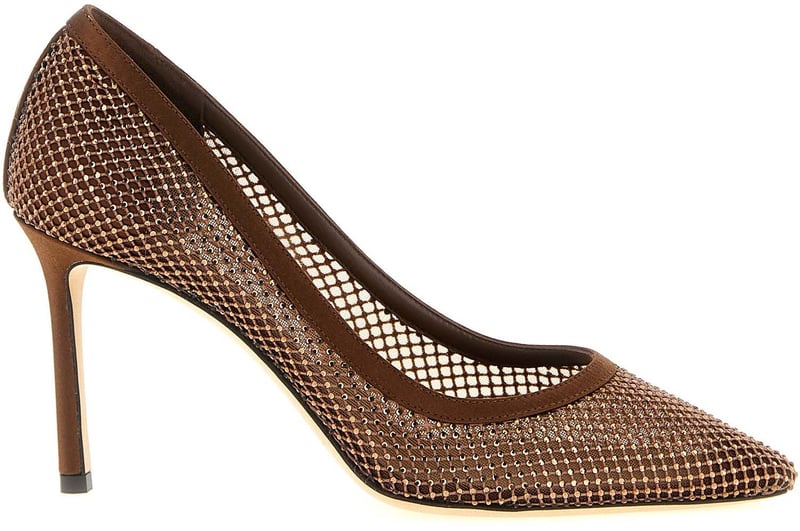 Jimmy Choo Brown Tencel High Heel Pumps