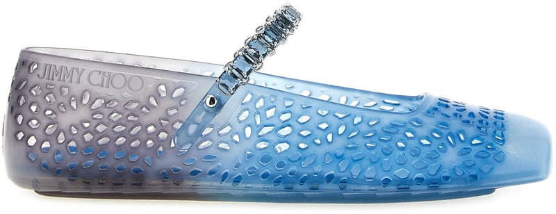 Jimmy Choo Blue Plastic Ballet Flats