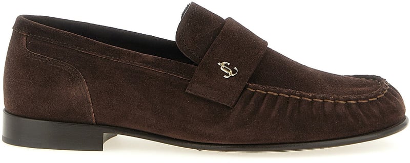 Jimmy Choo Brown Leather Slip-On Loafers