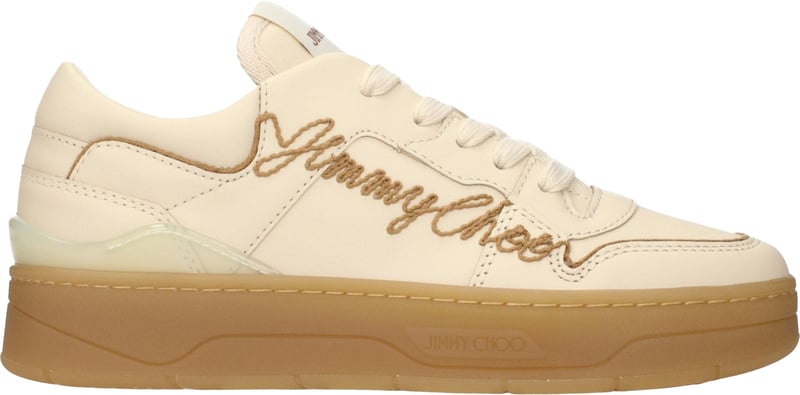 Jimmy Choo Beige Leather Low Top Sneakers