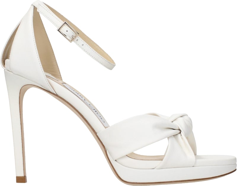Jimmy Choo White Leather Platform Sandals