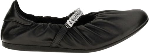 Jimmy Choo Black Calf Leather Bos Taurus Ballet Flats