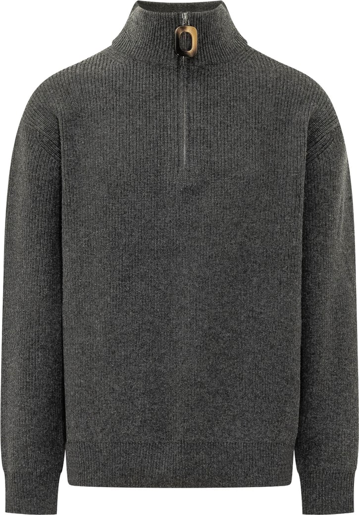Pullover Half Zip con Collo Alto