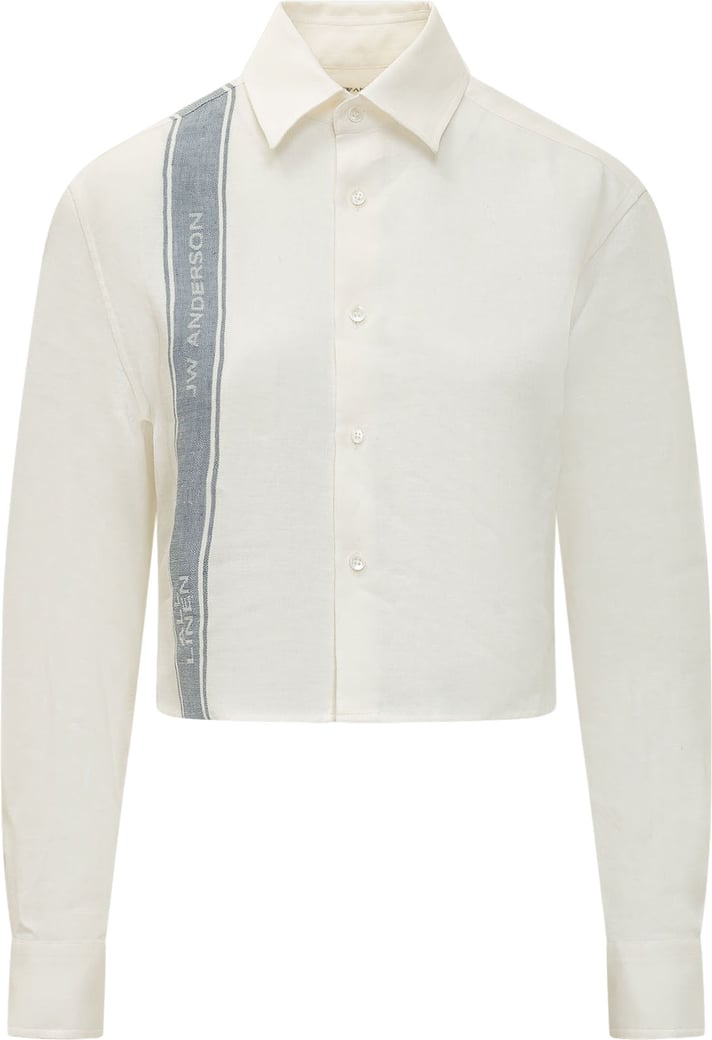 Camicia Cropped con Colletto e Banda Laterale